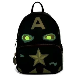 NWT-MARVEL WHAT IF? ZOMBIE CAPTAIN AMERICA MINI BACKPACK. EYES GLOW IN T…